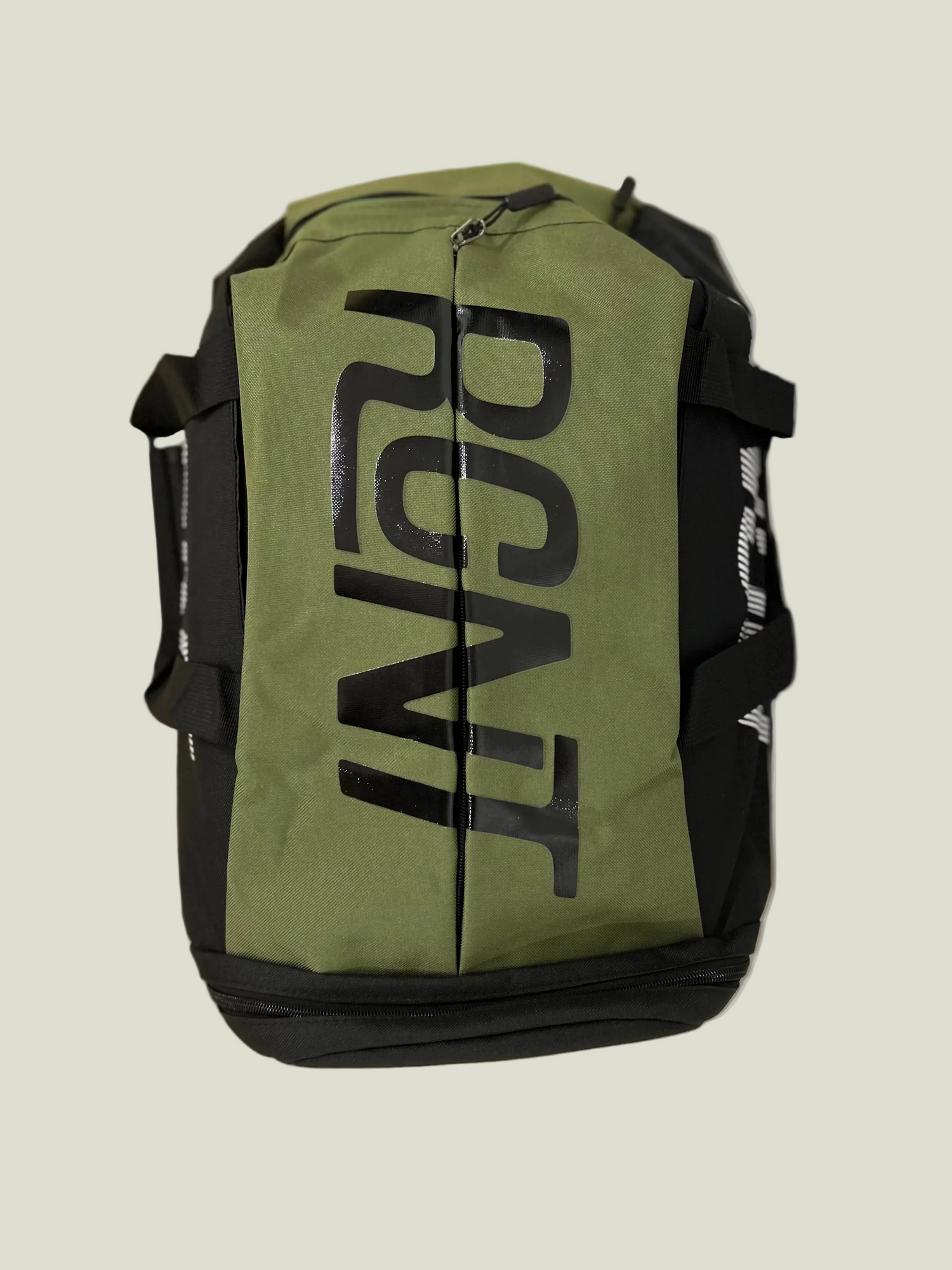 Duffle bag on white background