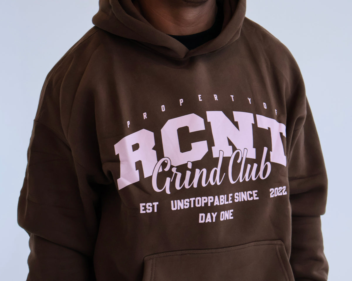 heavyweight fleece hoodie with rcnt grind club logo