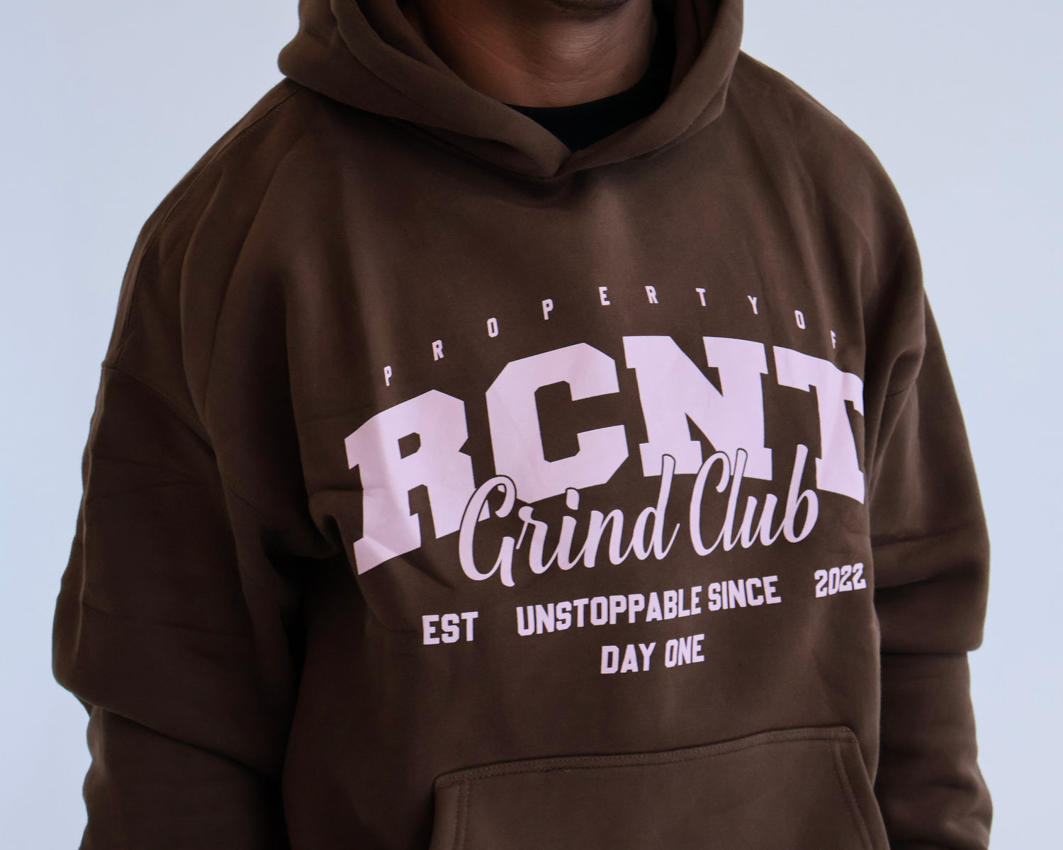 heavyweight fleece hoodie with rcnt grind club logo